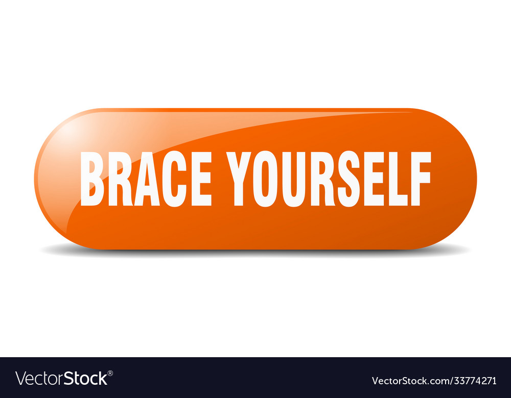 Brace yourself button sticker banner rounded