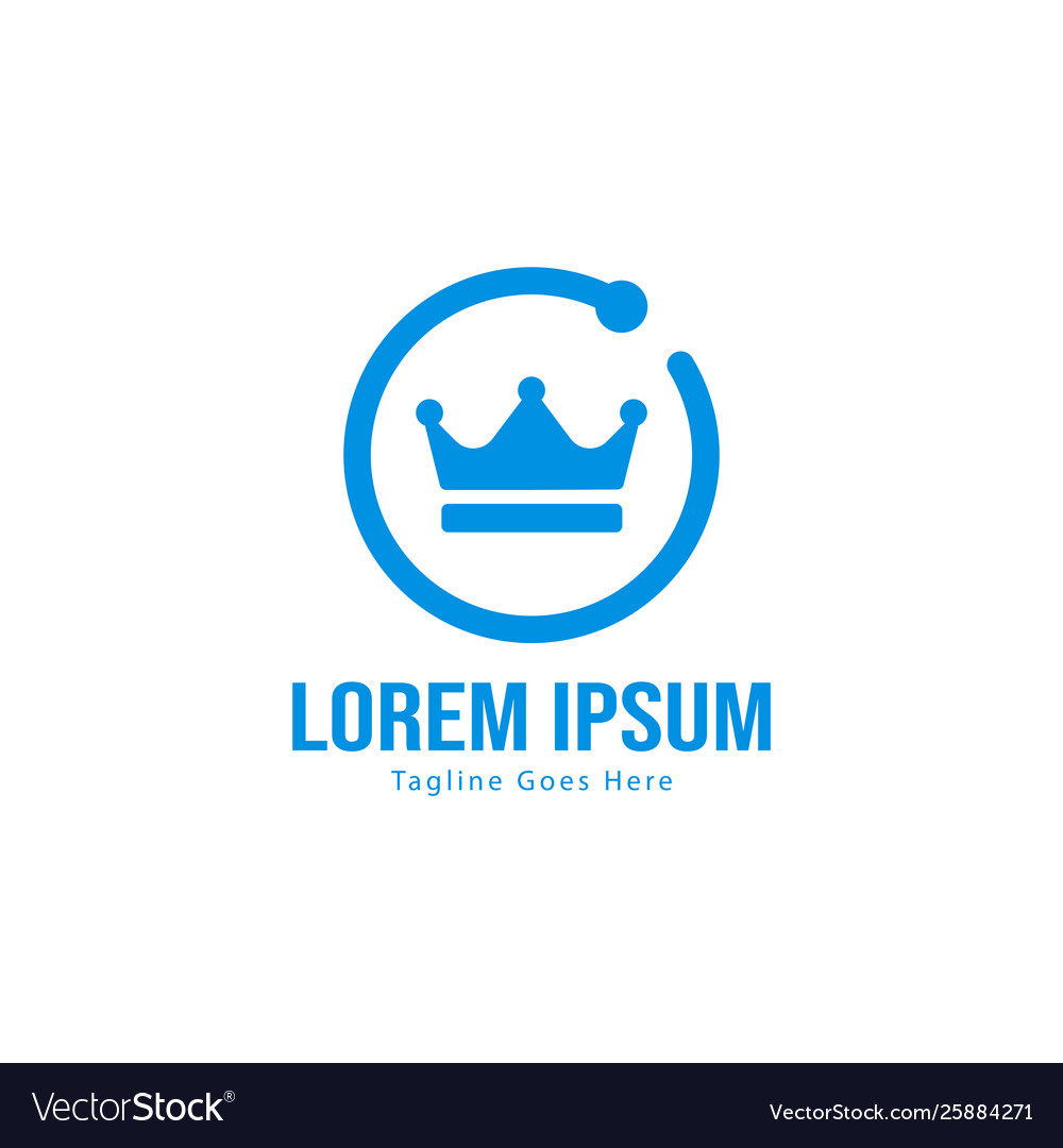 Crown logo template design with frame minimalist Vector Image