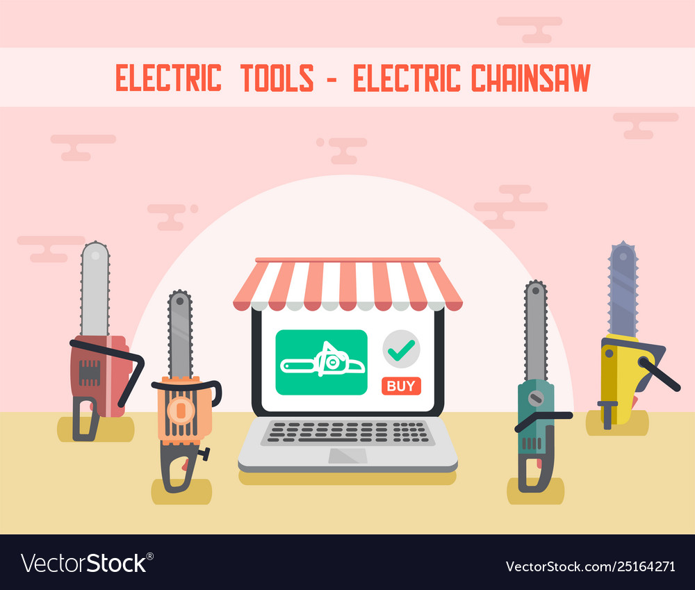 Electric tools chainsaw flat shop landing page