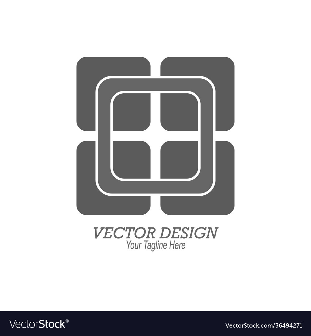 Interlacing squares template for logo sticker