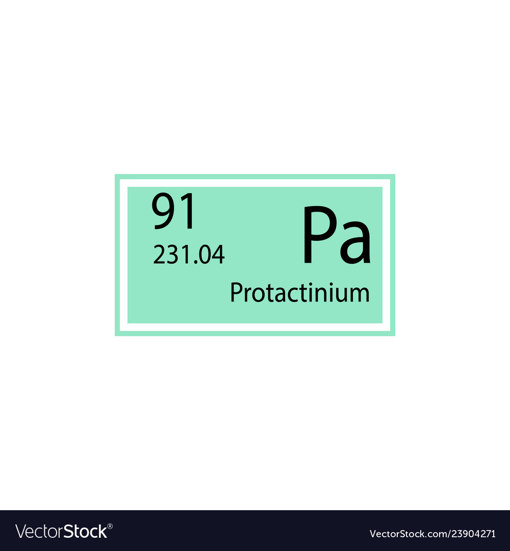 Periodic table element protactinium icon