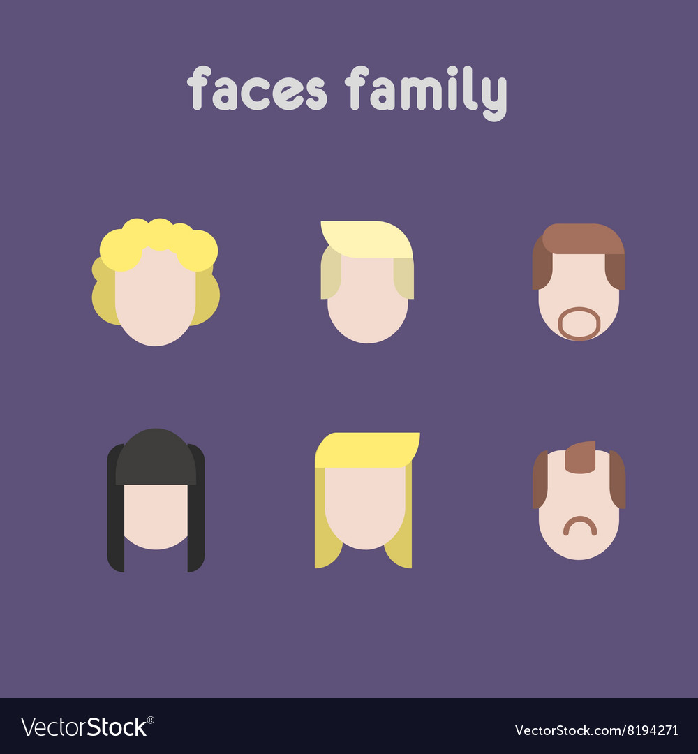 Silhouettes of family faces