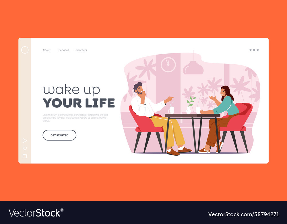 Weekend leisure landing page template young happy