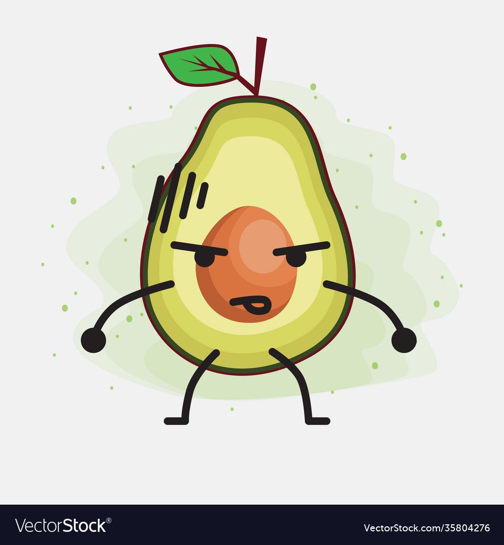 Avocado cute character Royalty Free Vector Image