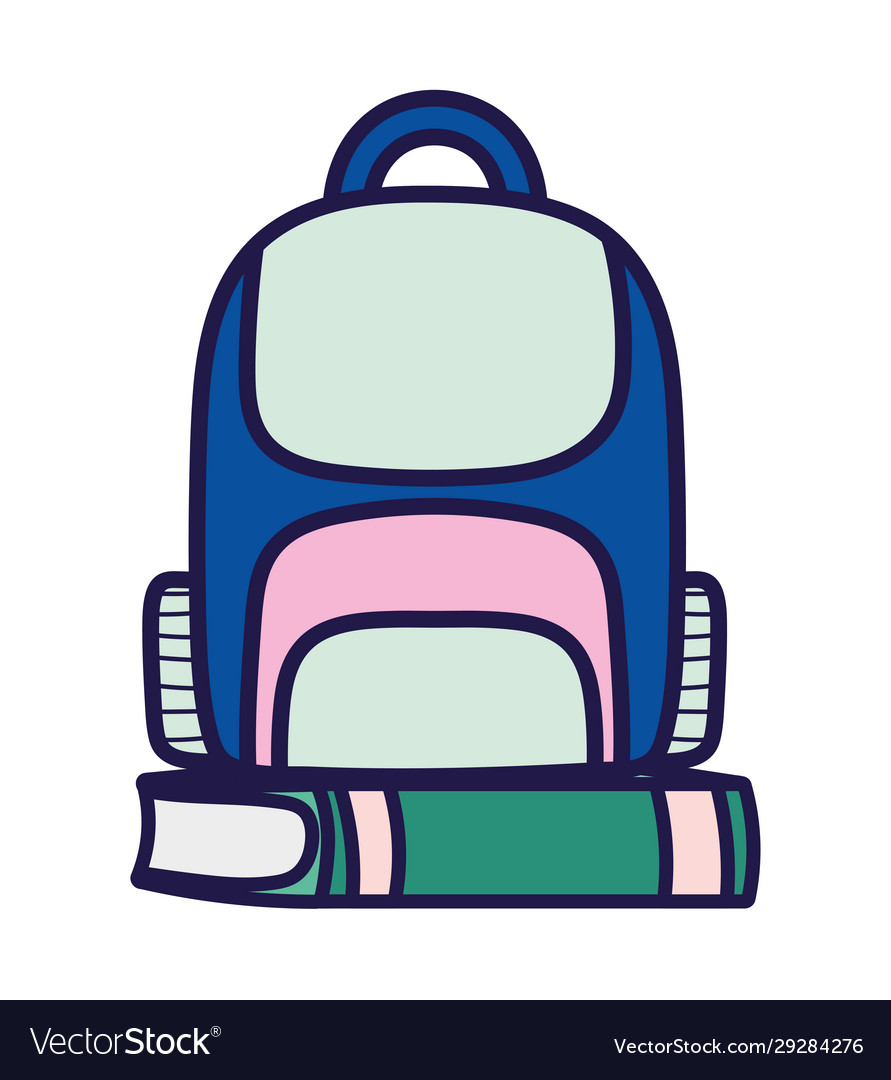 Back to school education backpack on book class