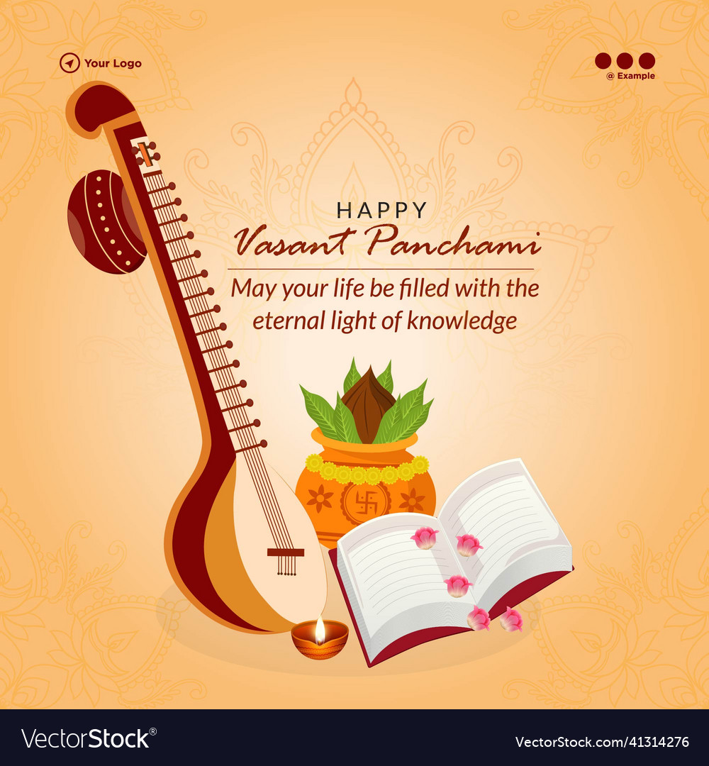 Banner Design Of Happy Vasant Panchami Royalty Free Vector