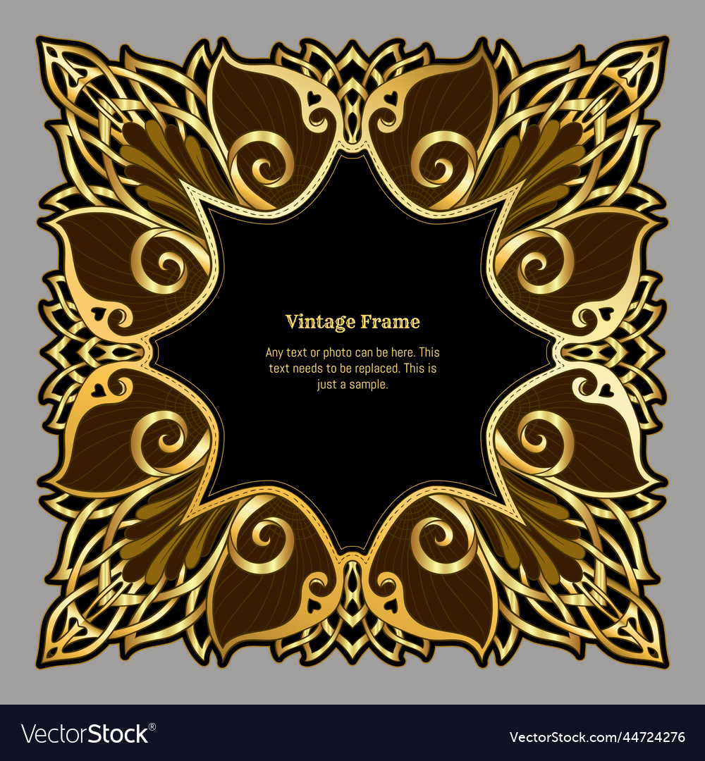 Decorative ornament border frame template