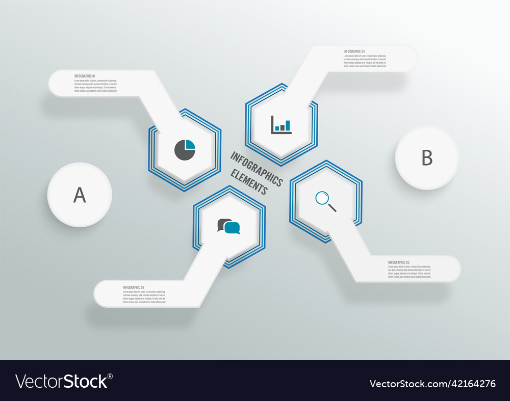 Infographic template with 3d paper label Vector Image