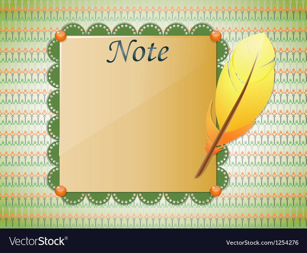 Seamless background with feather and paper