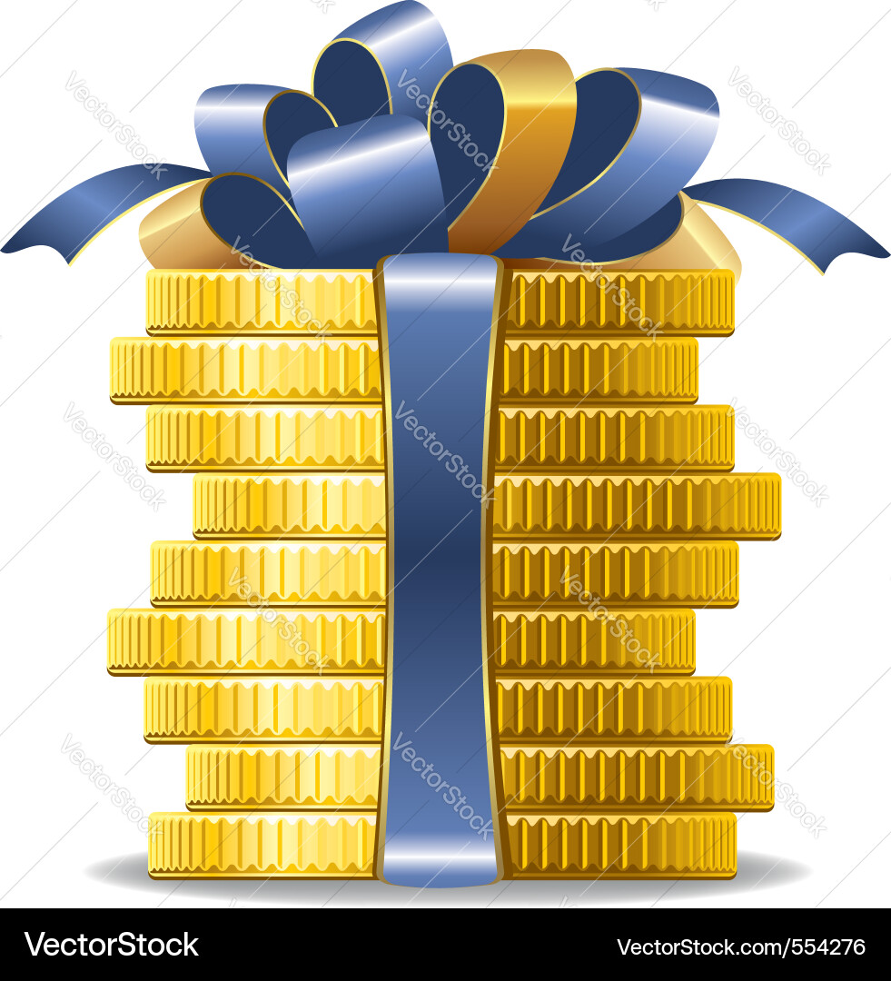 Stack coins Royalty Free Vector Image - VectorStock