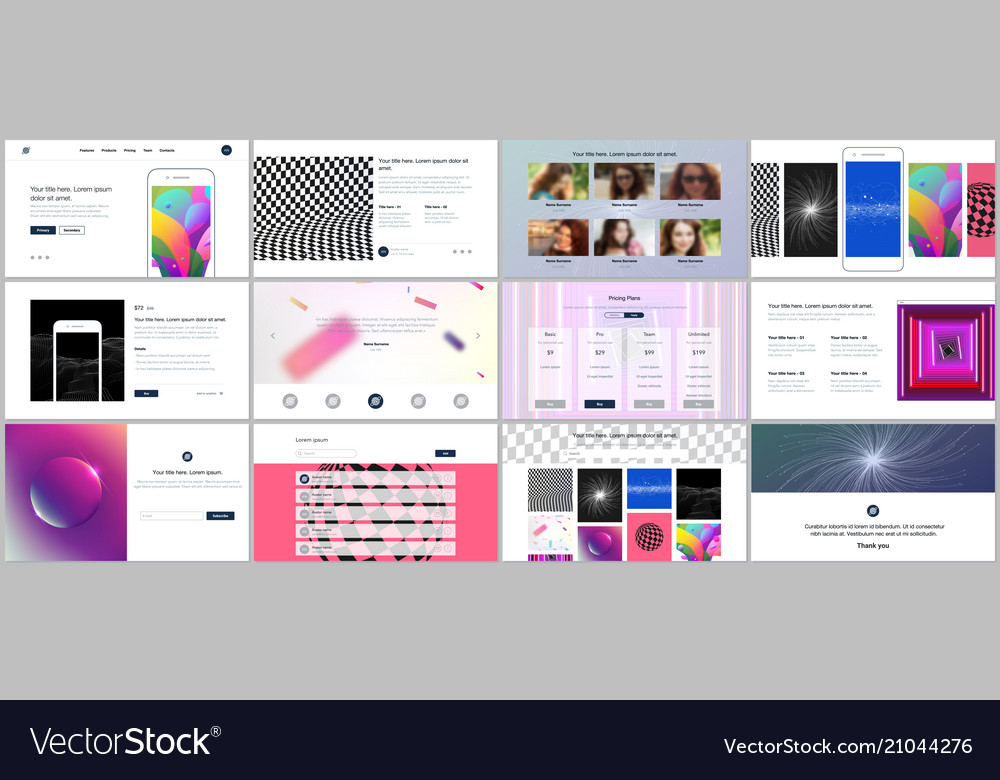 Templates for website design minimal Royalty Free Vector