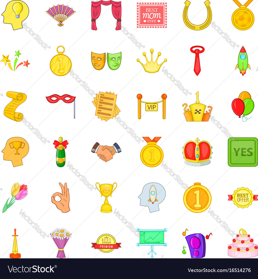 Trophy icons set cartoon style Royalty Free Vector Image