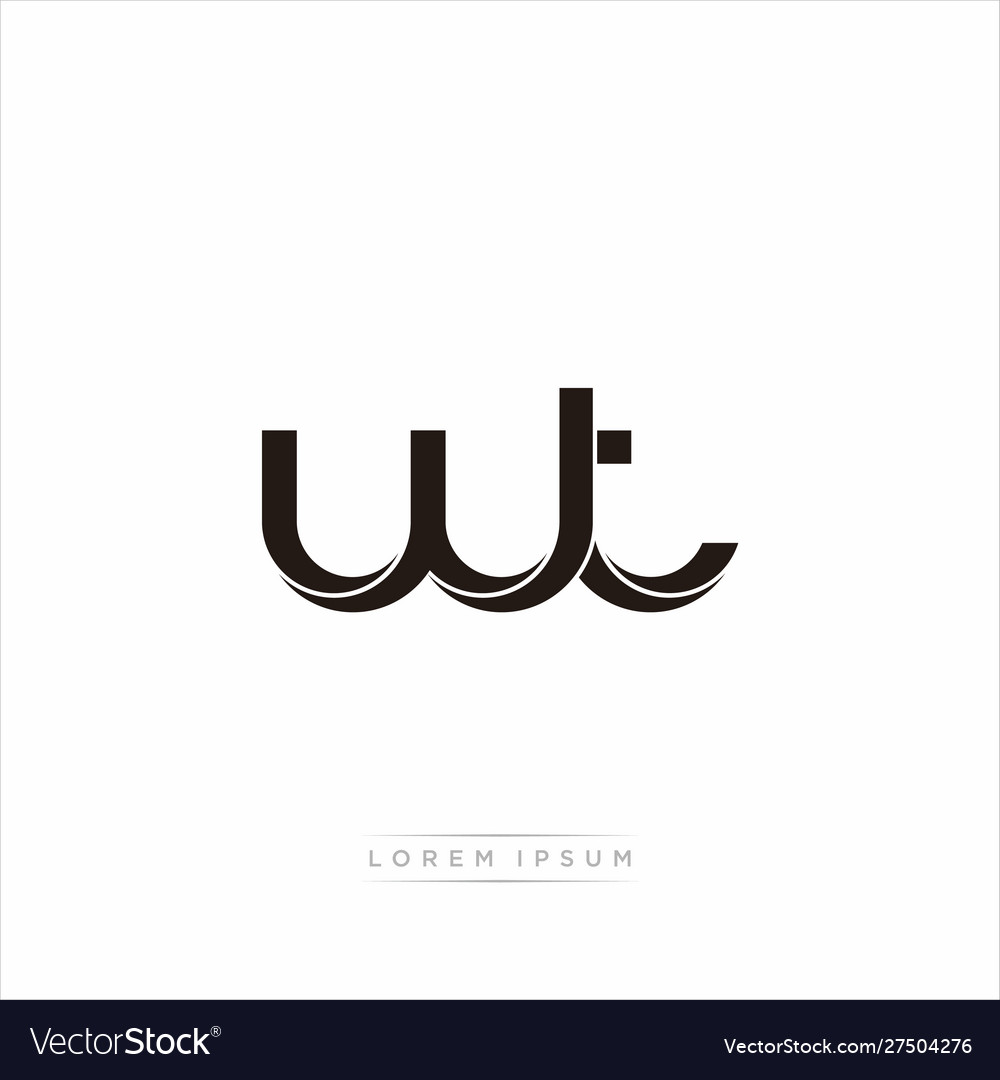 Wt initial letter split lowercase modern monogram