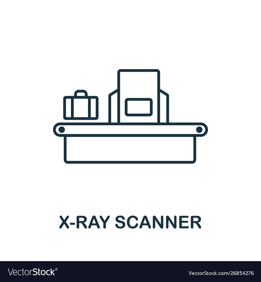 X-ray scanner thin line icon creative simple