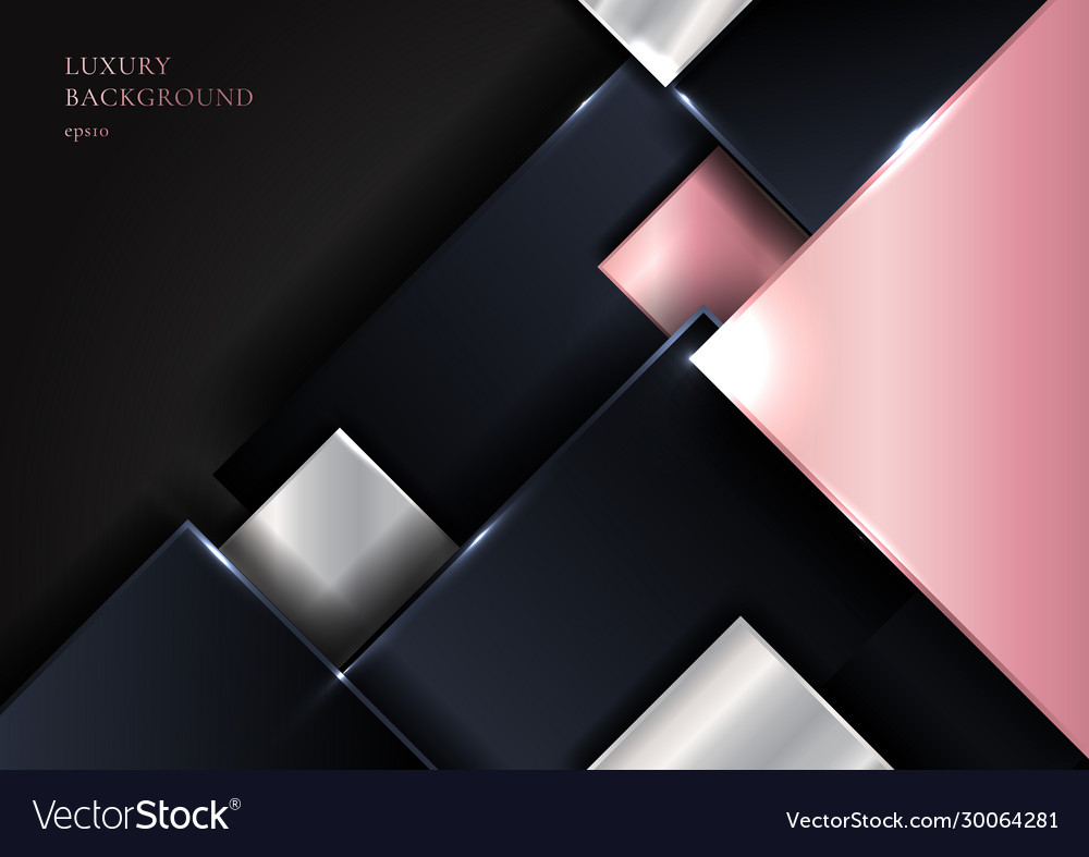 Abstract geometric square shape shiny pink gold Vector Image