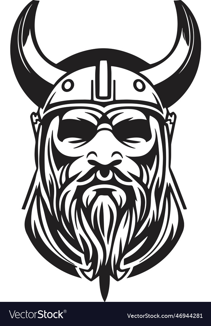 Amazing and powerful viking emblem art Royalty Free Vector