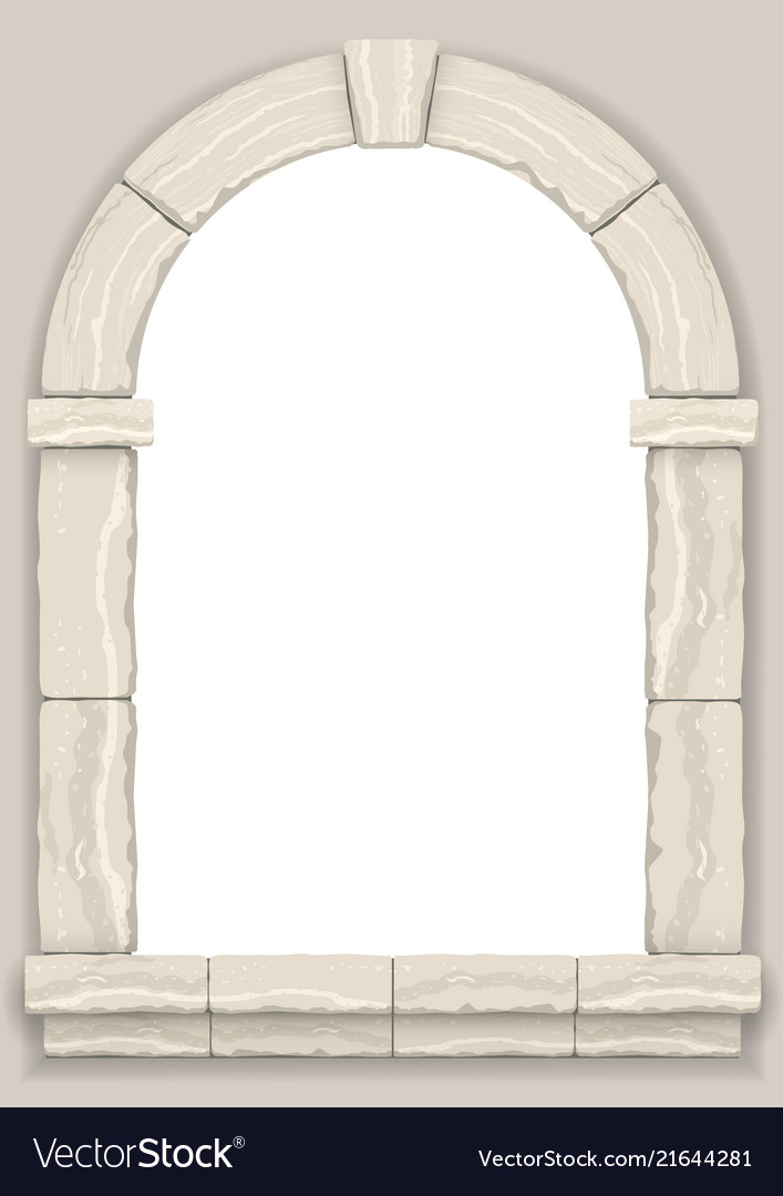 Arch in the wall of beige cut stone Royalty Free Vector