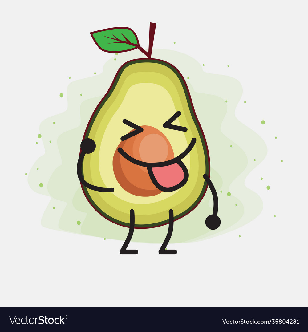 Avocado cute character Royalty Free Vector Image