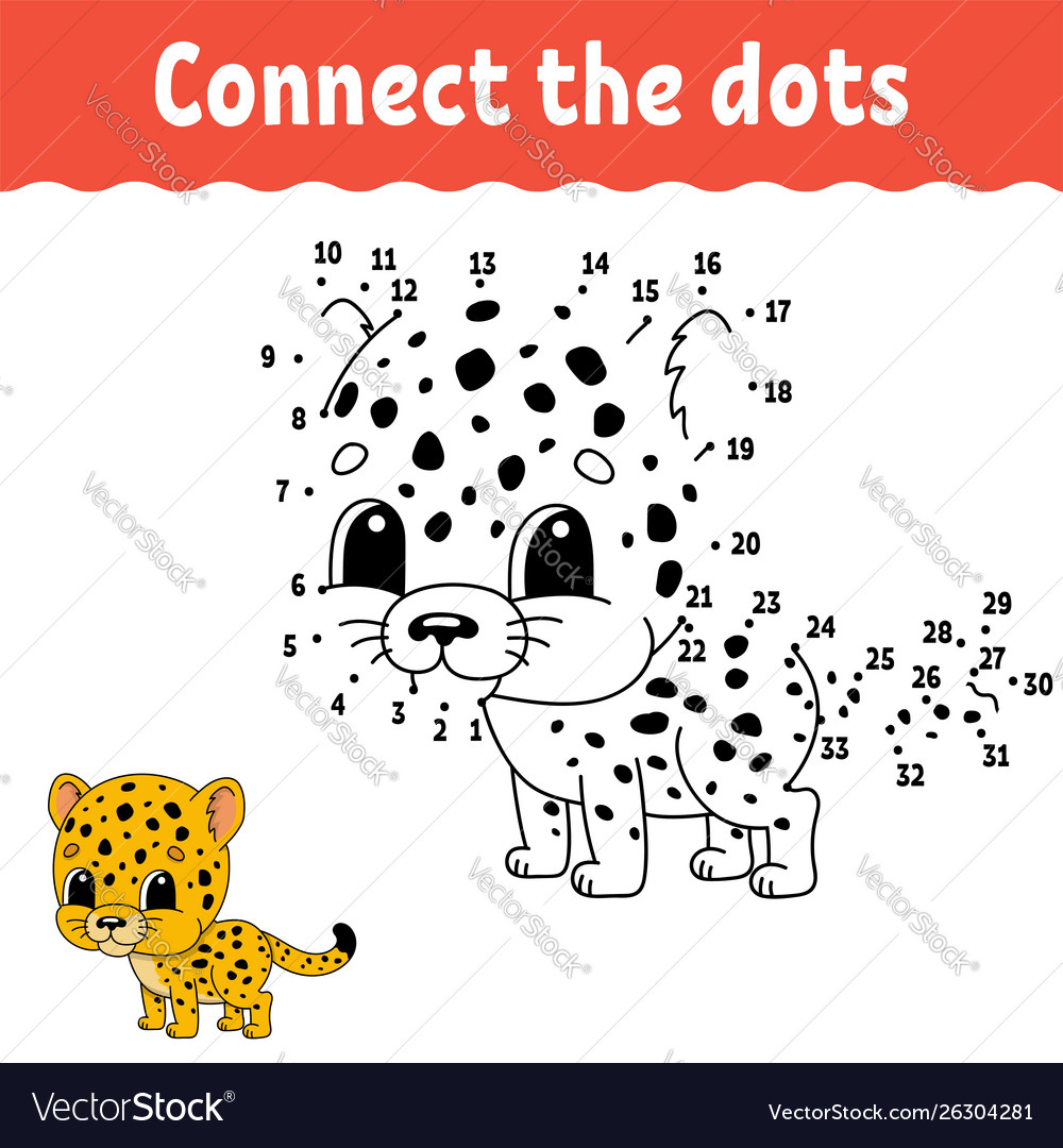 Dot to dot draw a line handwriting practice Vector Image