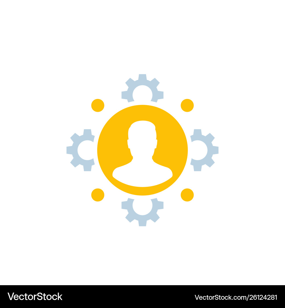 Hr Human Resources Staff Management Icon Vector Image