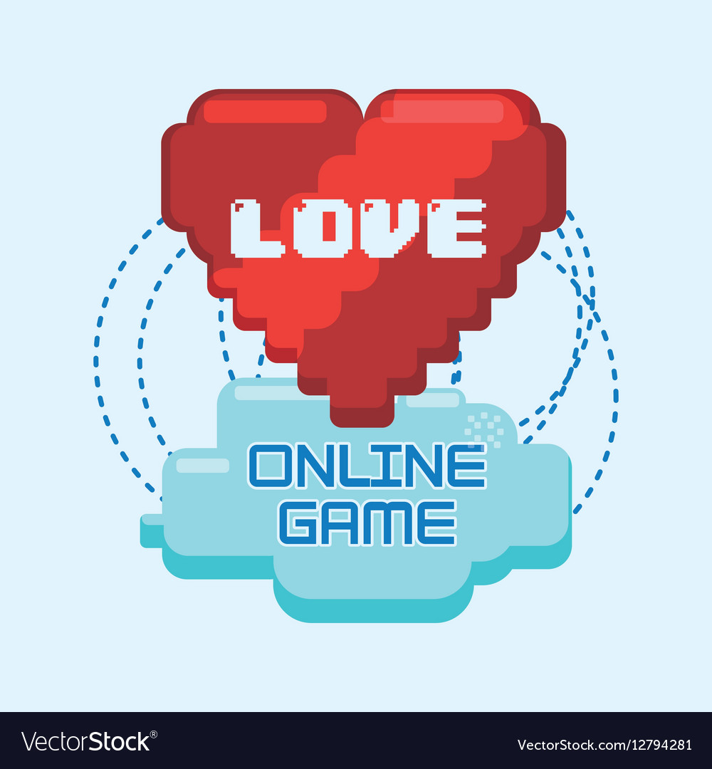 Online games love heart pixel connect Royalty Free Vector