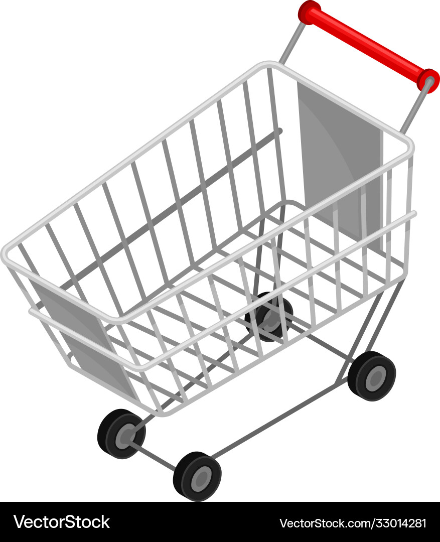 Shopping cart or basket as container for storing Vector Image