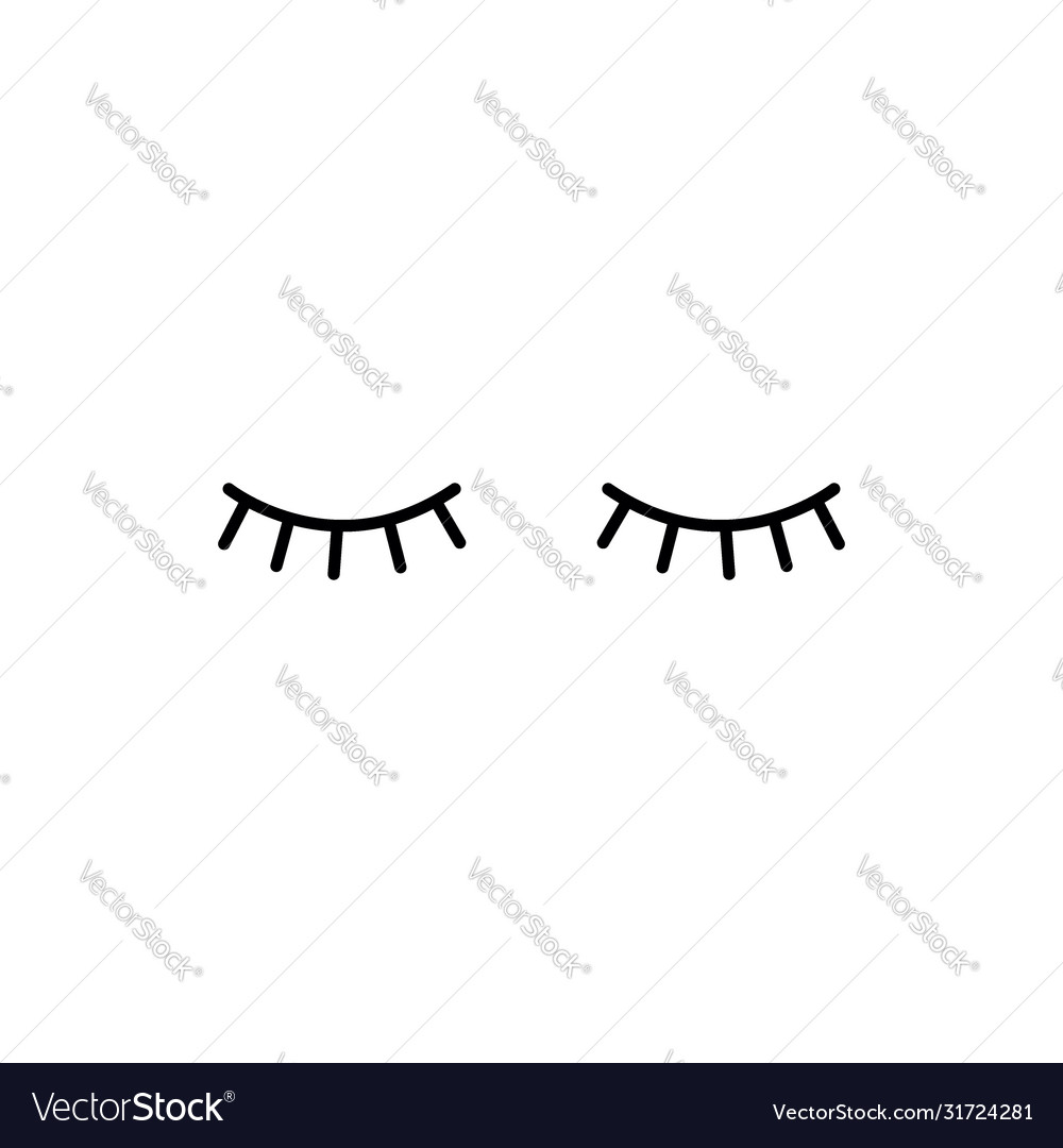 Sleep icon closed eyes Royalty Free Vector Image