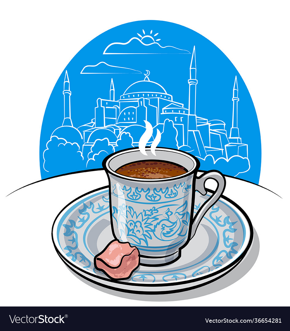 Traditional turkish coffee vector image Traditional turkish coffee