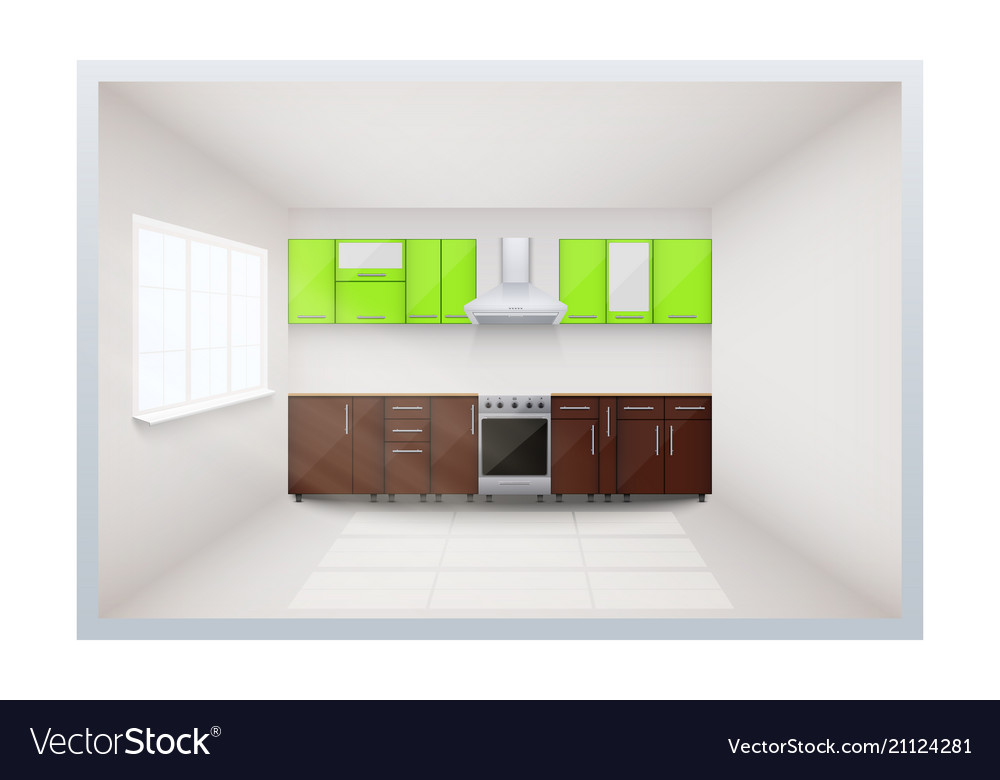 Typical modular kitchen Royalty Free Vector Image
