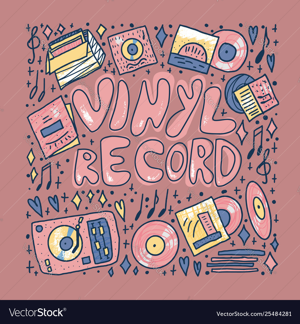 vinyl-record-concept-color-text-template-vector-image