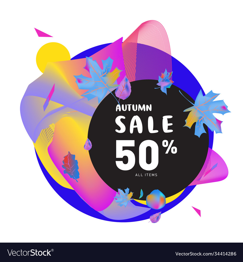 Autumn sale memphis fluid style web banner