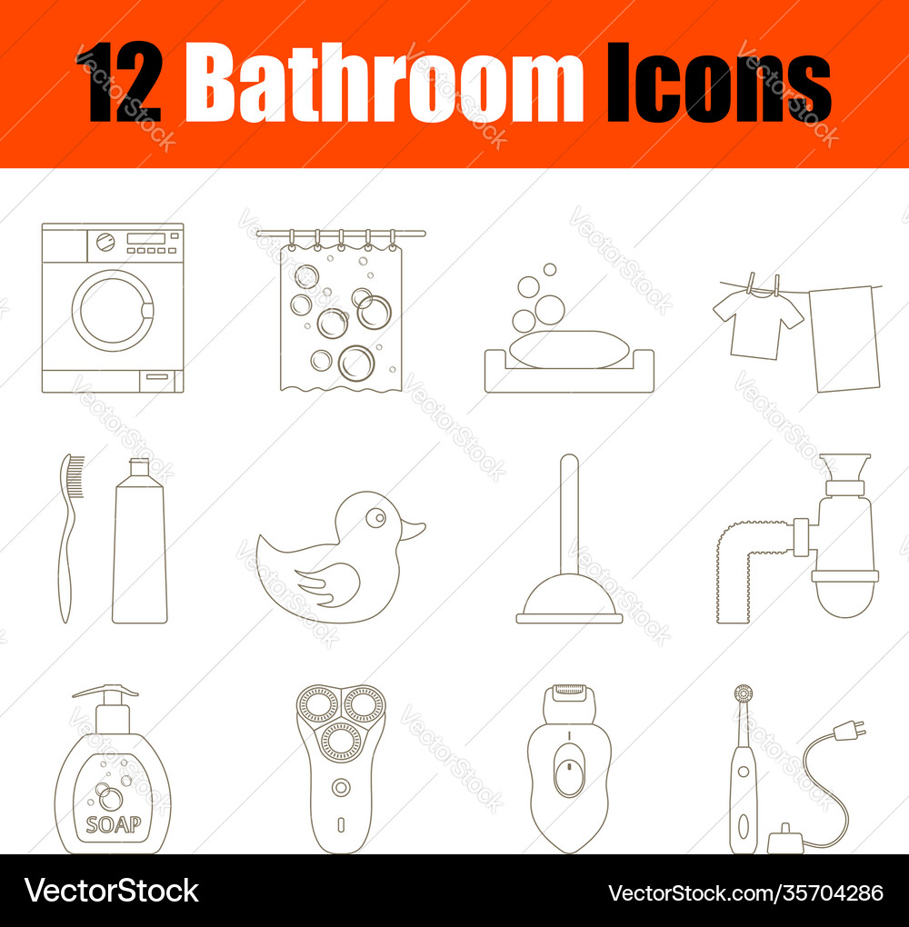 Bathroom icon set Royalty Free Vector Image - VectorStock