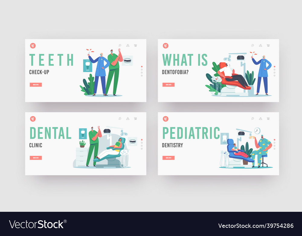 Dentist doctor check up or treatment landing page