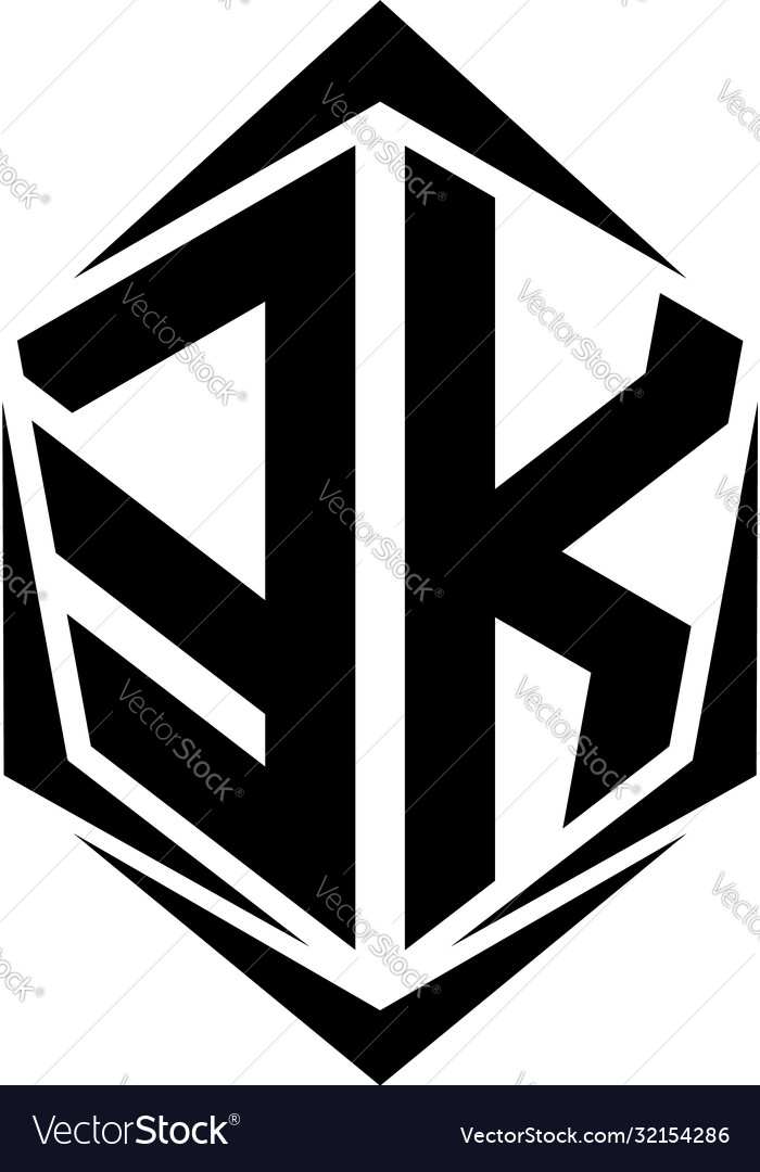 Initial ek logo design ek logo design Royalty Free Vector