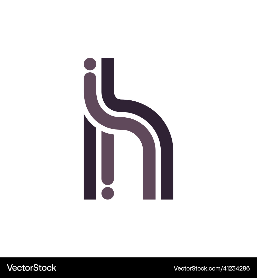 Initial letter h logo multiple line style Vector Image
