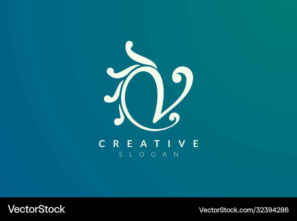 Initial monogram logo design letter v simple Vector Image