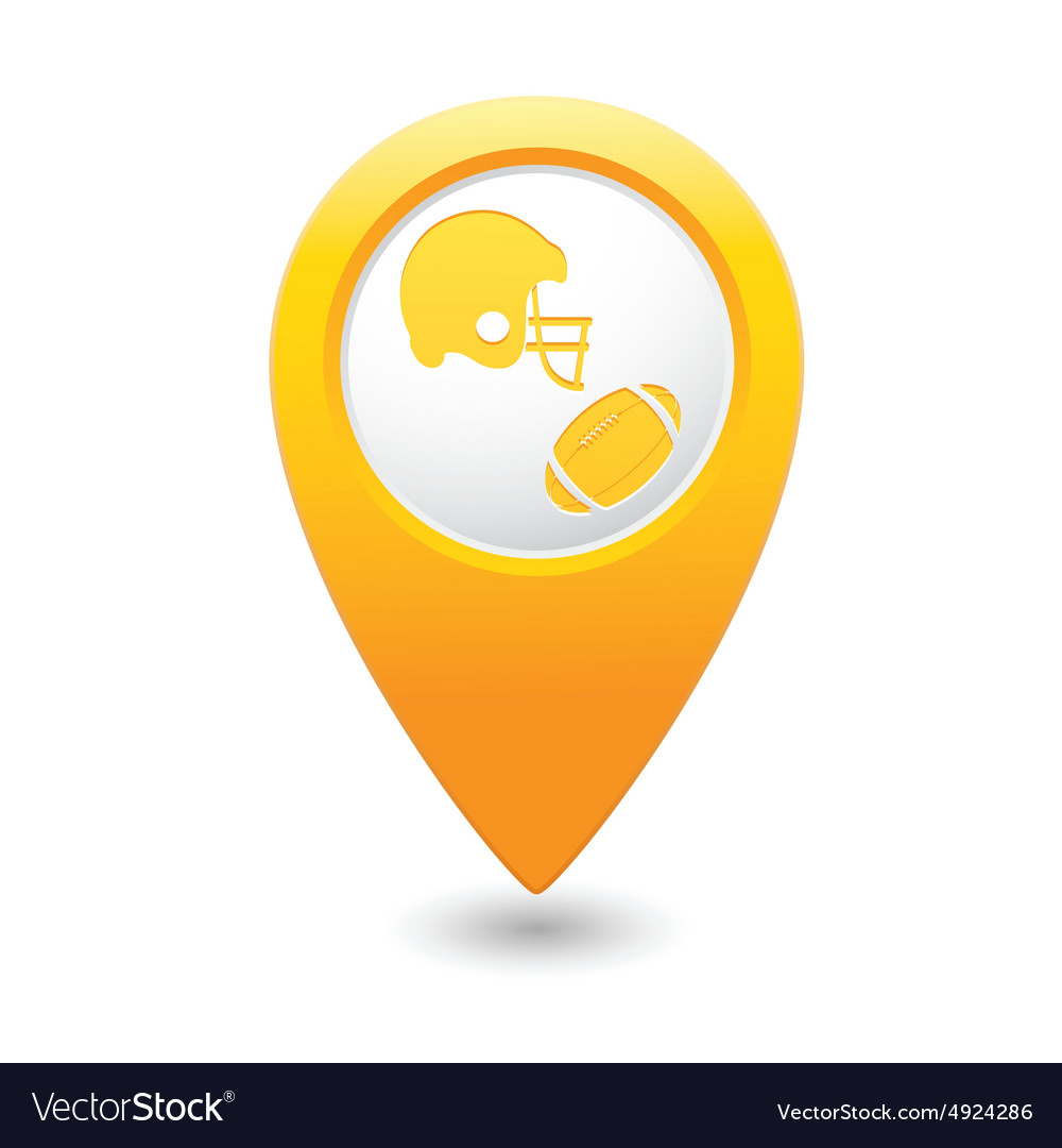 Map pointer with american football icon