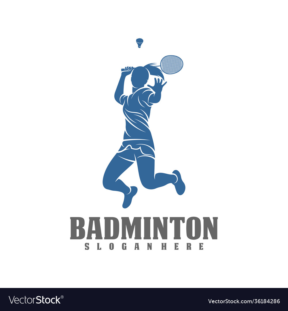 Modern passionate badminton player in action logo Vector Image