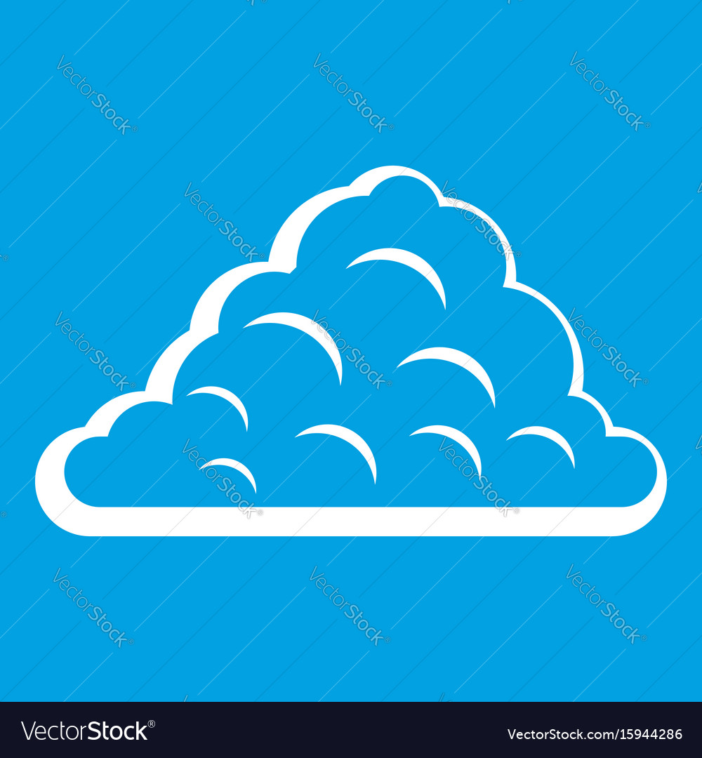 One cloud icon white Royalty Free Vector Image