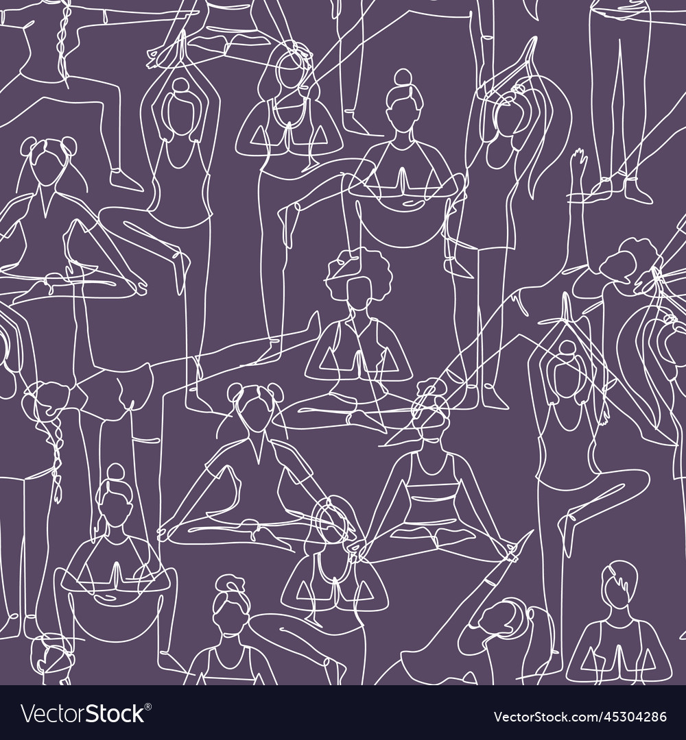 Seamless pattern with single line drawings