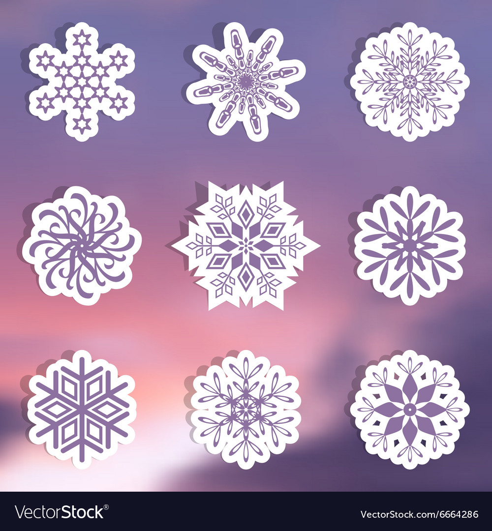 snowflake labels royalty free vector image vectorstock