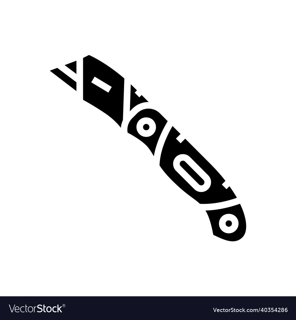 Utility knife equipment glyph icon