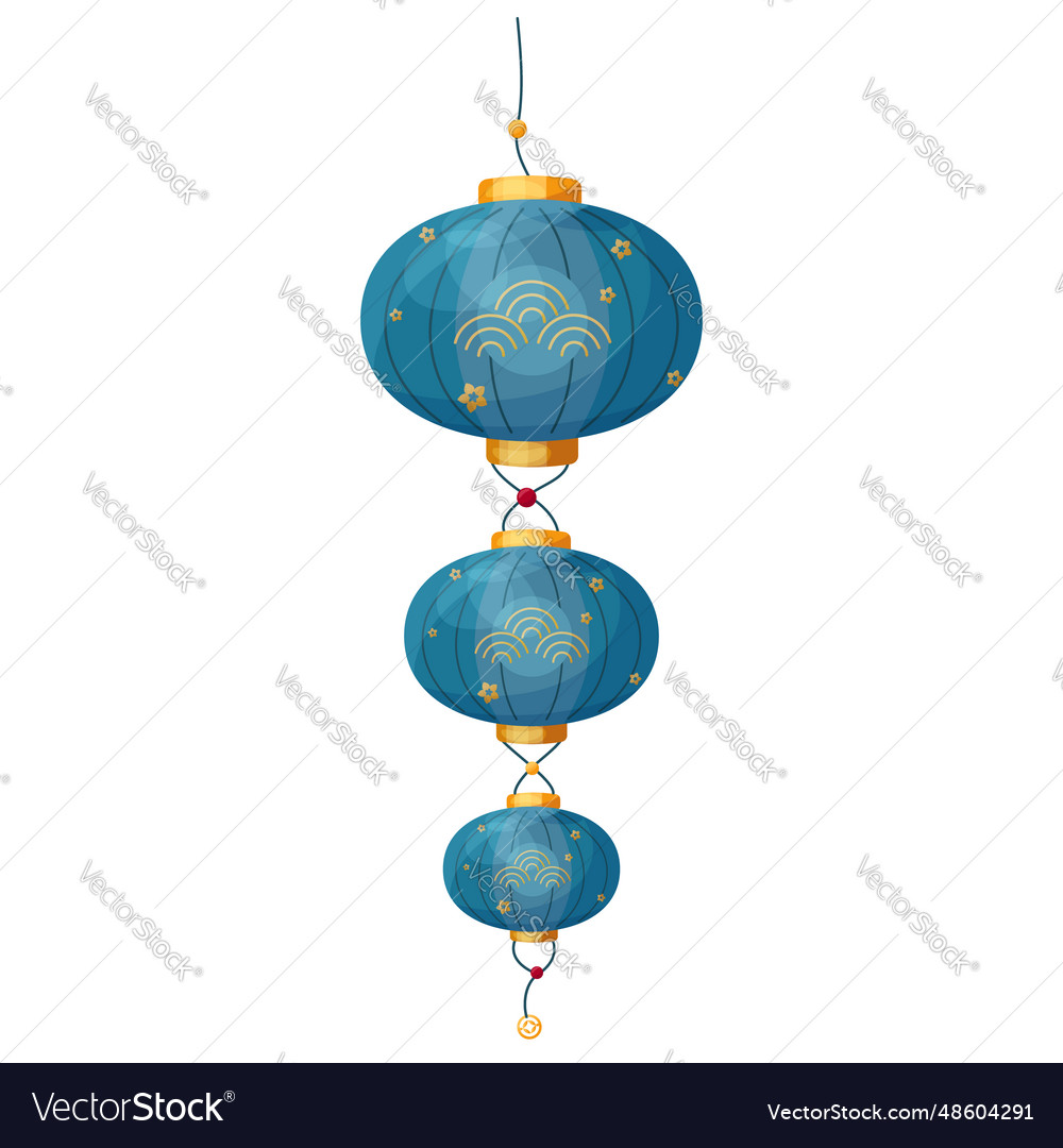 Isolated cartoon blue chinese lantern