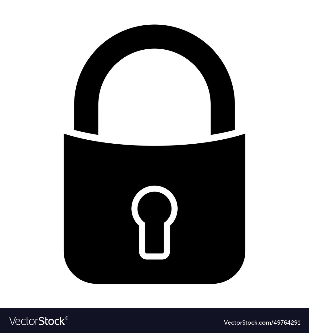 Lock black icon on white background