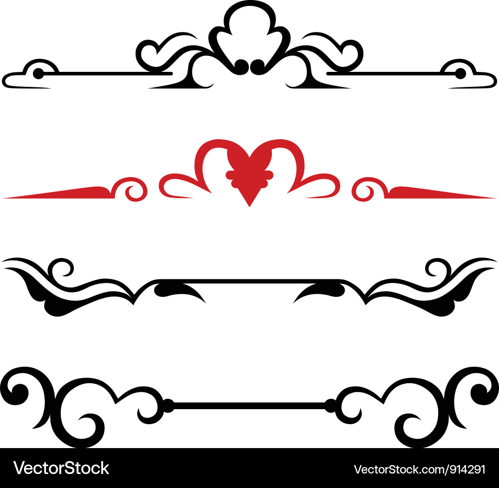 Set calligraphic design elements Royalty Free Vector Image