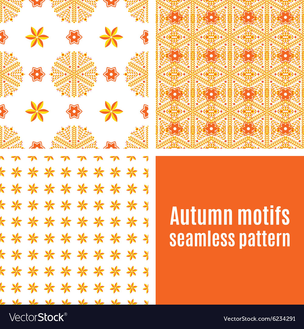 Set orange abstract seamless pattern