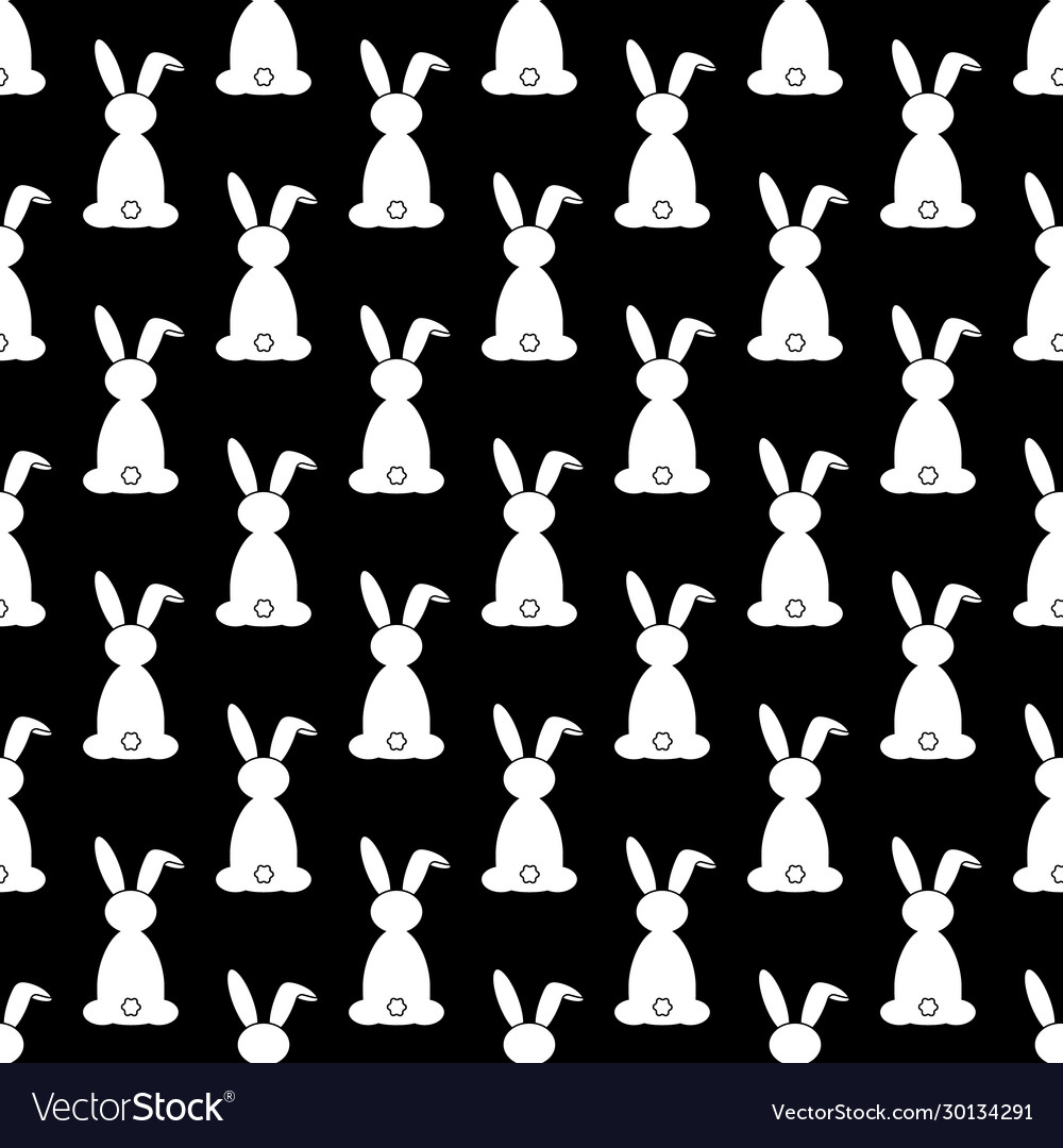 Silhouette a cute rabbit seamless pattern