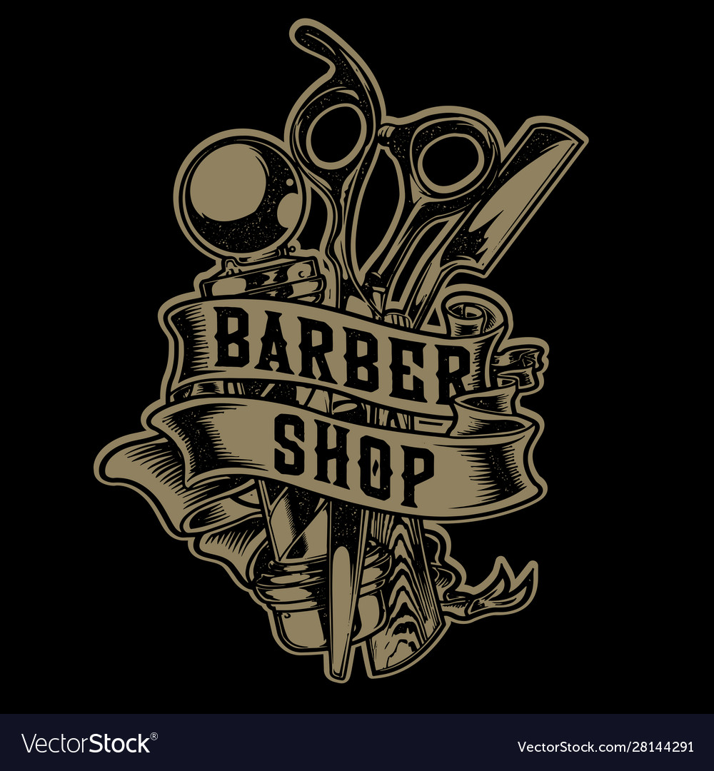 Vintage Barber Sho Hair Salon Hair Stylist Vector Image