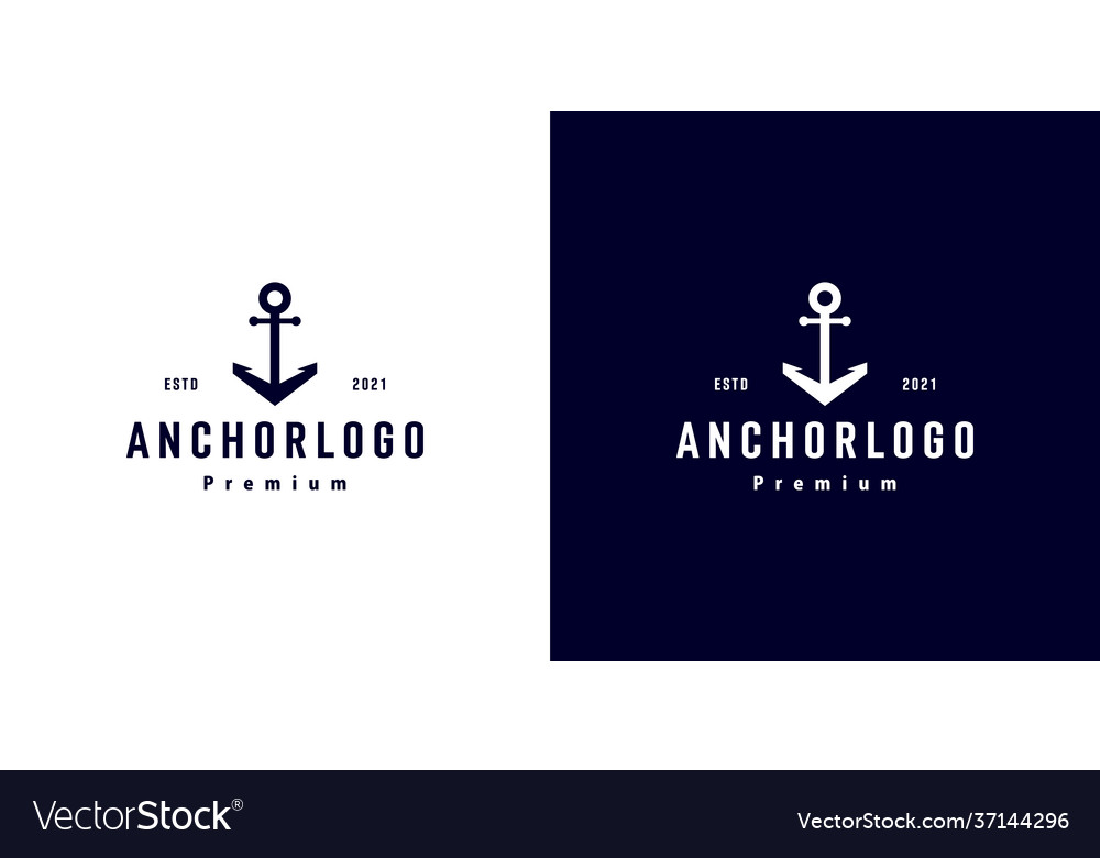 Anchor Nautical Marine Seal Logo Design Royalty Free Vector