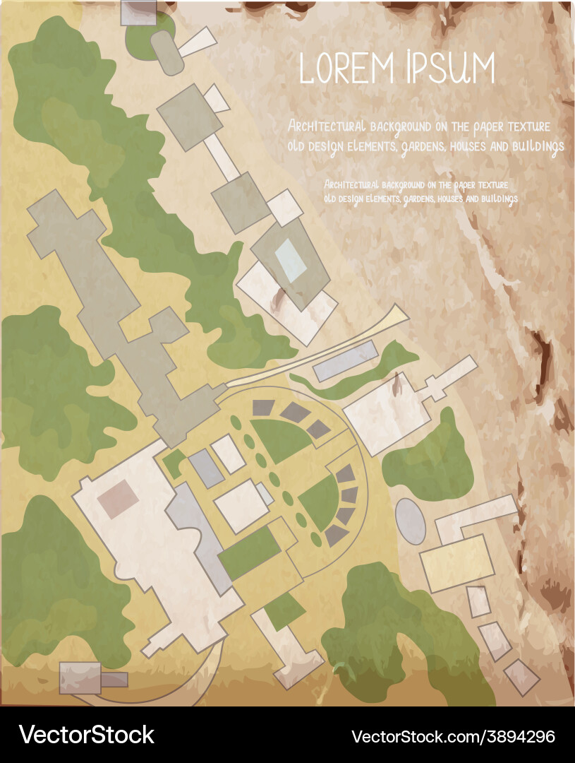 Architecture plan on the vintage texture Vector Image